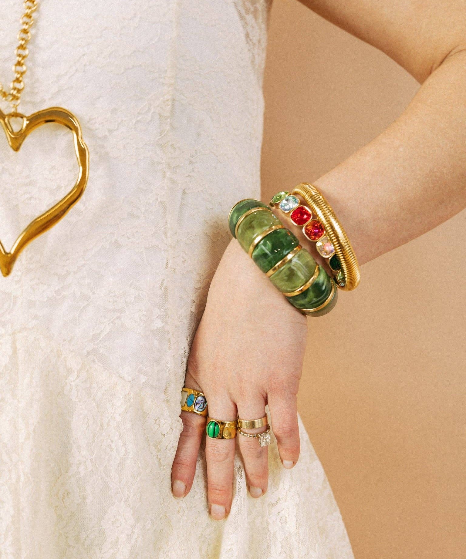 Bibi Stretch Bracelet - Green