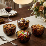 Tortoiseshell Leopard print Glass Bowls Set of 4