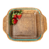 Rattan Square Baker Basket with Pyrex Dish