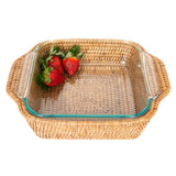 Rattan Square Baker Basket with Pyrex Dish