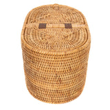 Oval Rattan Double Tissue Roll Box