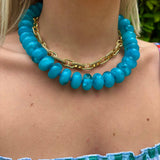 Bailey Chunky Beaded Necklace- Tortoise