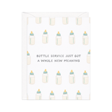 Bottle Service — Funny Drink Pun New Baby Card