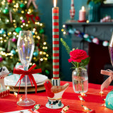 Green & Red Striped Advent Candle - 12 Pack Display | Christmas Decor |