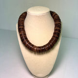 Brown Coconut Shell Statement Necklace