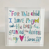 "1 Samuel 1:27 verse" acrylic shelfie
