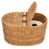 Oval Rattan Double Tissue Roll Box