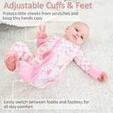 Bamboo Baby Convertible Zipper Pajama Beautiful Bows
