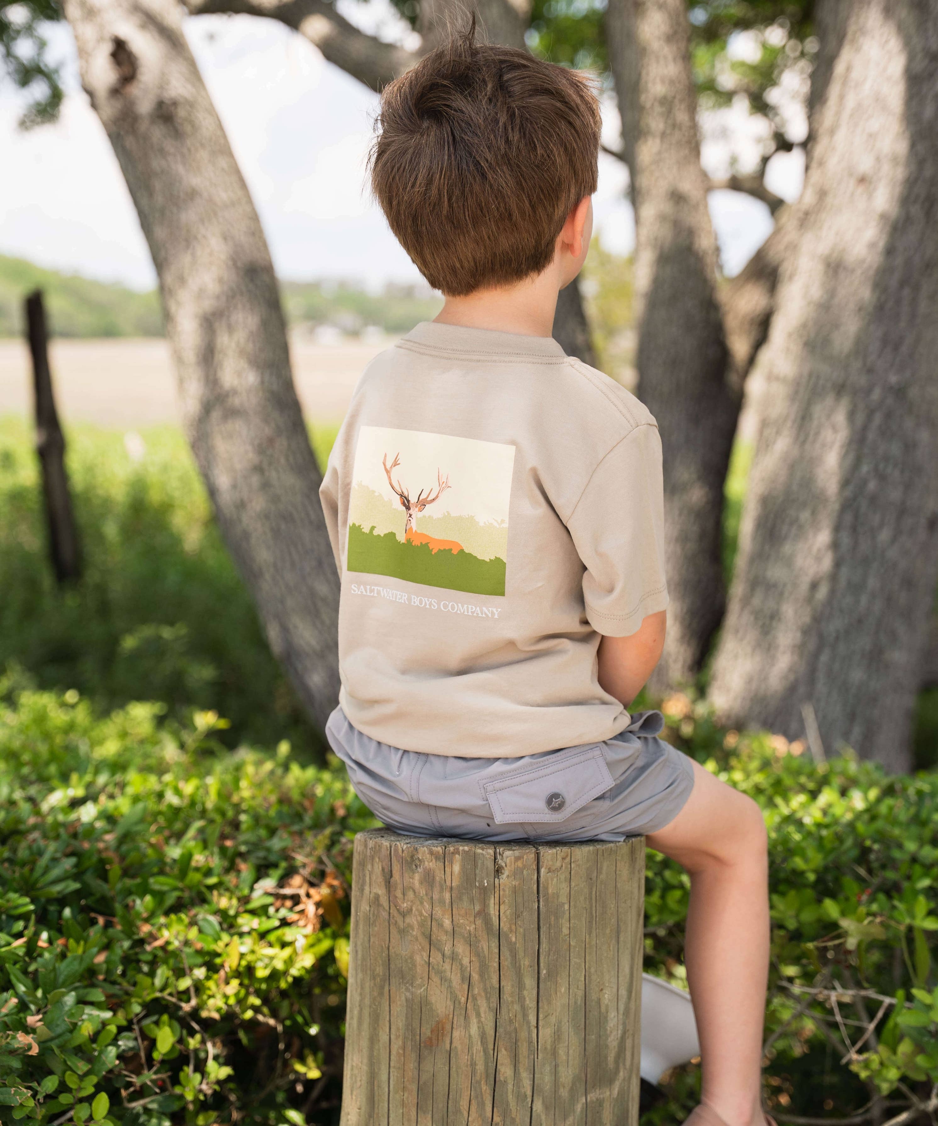 Deer Boys Graphic Tee SS Taupe