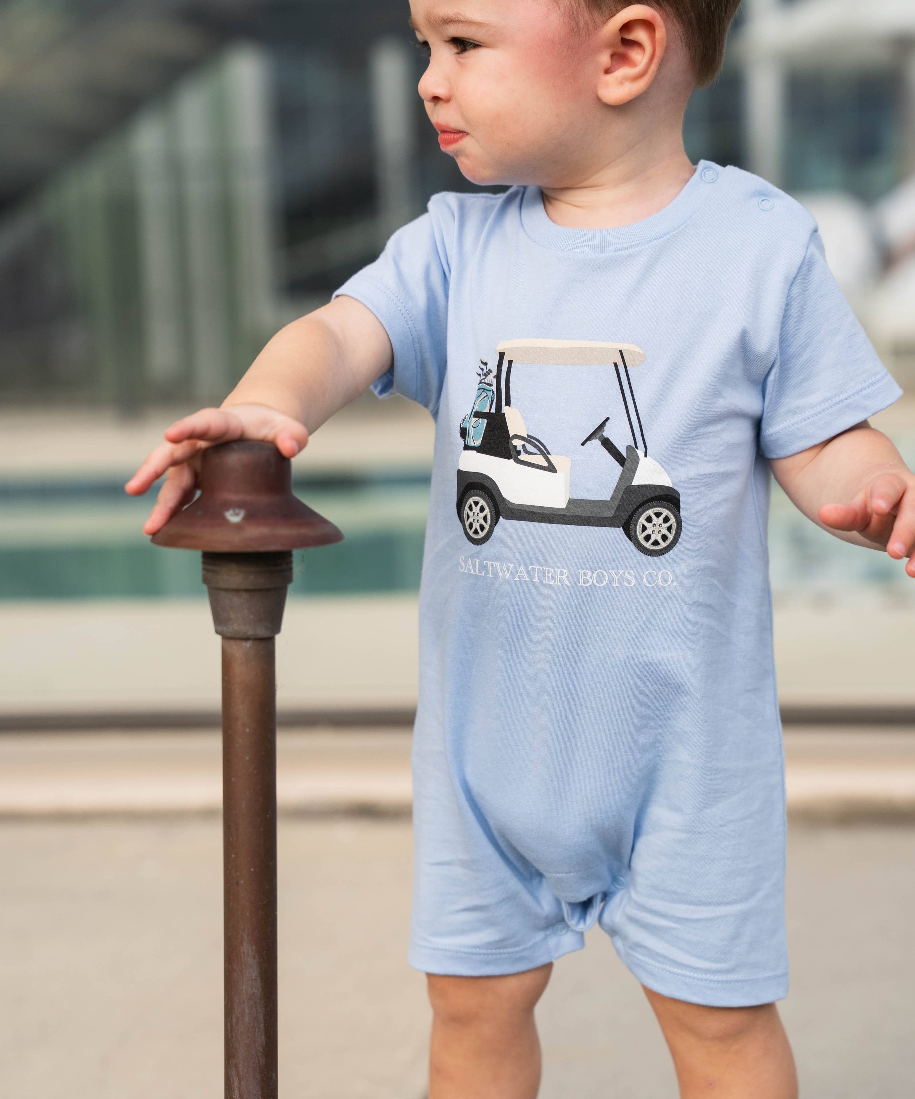 Golf Cart T-Shirt Romper - Blue