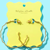 Hoop Earrings - Wavy Gold-Plated - Cassie - Assorted Sizes