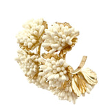 Maxine Floral Hoop Earring - Cream
