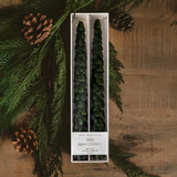 Green Tree Taper Candles, Set of 2 - Christmas Decor