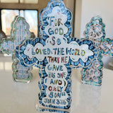 He Saved Cross Bible Verse Acrylic WHOLESALE