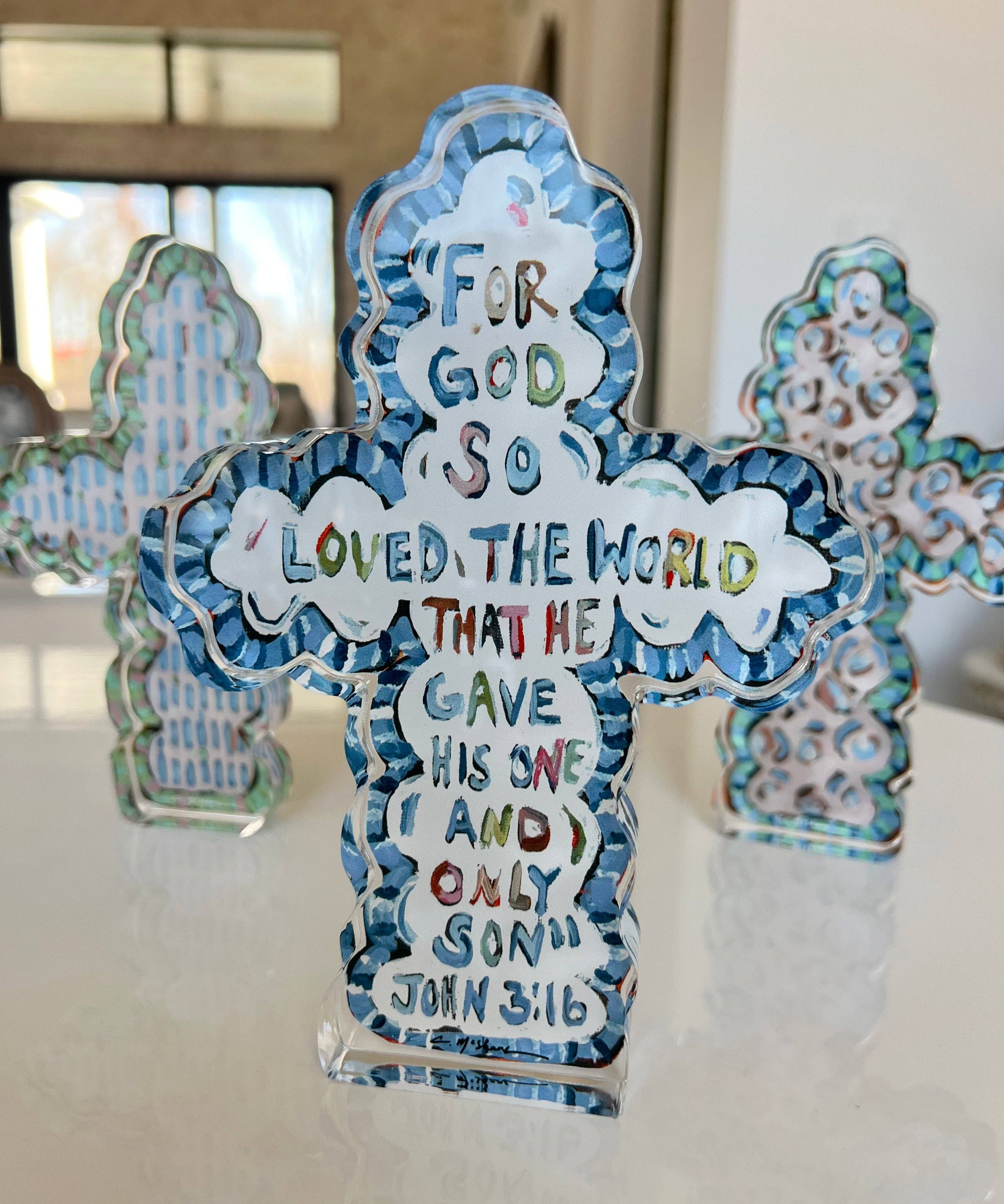 He Saved Cross Bible Verse Acrylic WHOLESALE