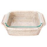 Rattan Square Baker Basket with Pyrex Dish