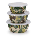 Golden Rabbit Enamelware Camouflage Nesting Bowls