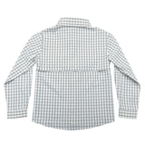 Flagler Boys Fishing Shirt Olive & White Plaid
