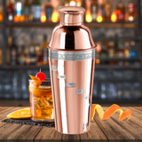 Cocktail Shaker - Dial-a-Drink 15 Recipe, 34oz Copper