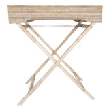 Rattan Butler Tray Table with Glass Insert – Folding Table