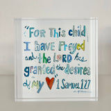 "1 Samuel 1:27 verse" acrylic shelfie