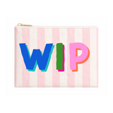 Needlepoint Bag WIP Pink Stripe stitch project bag tyvek