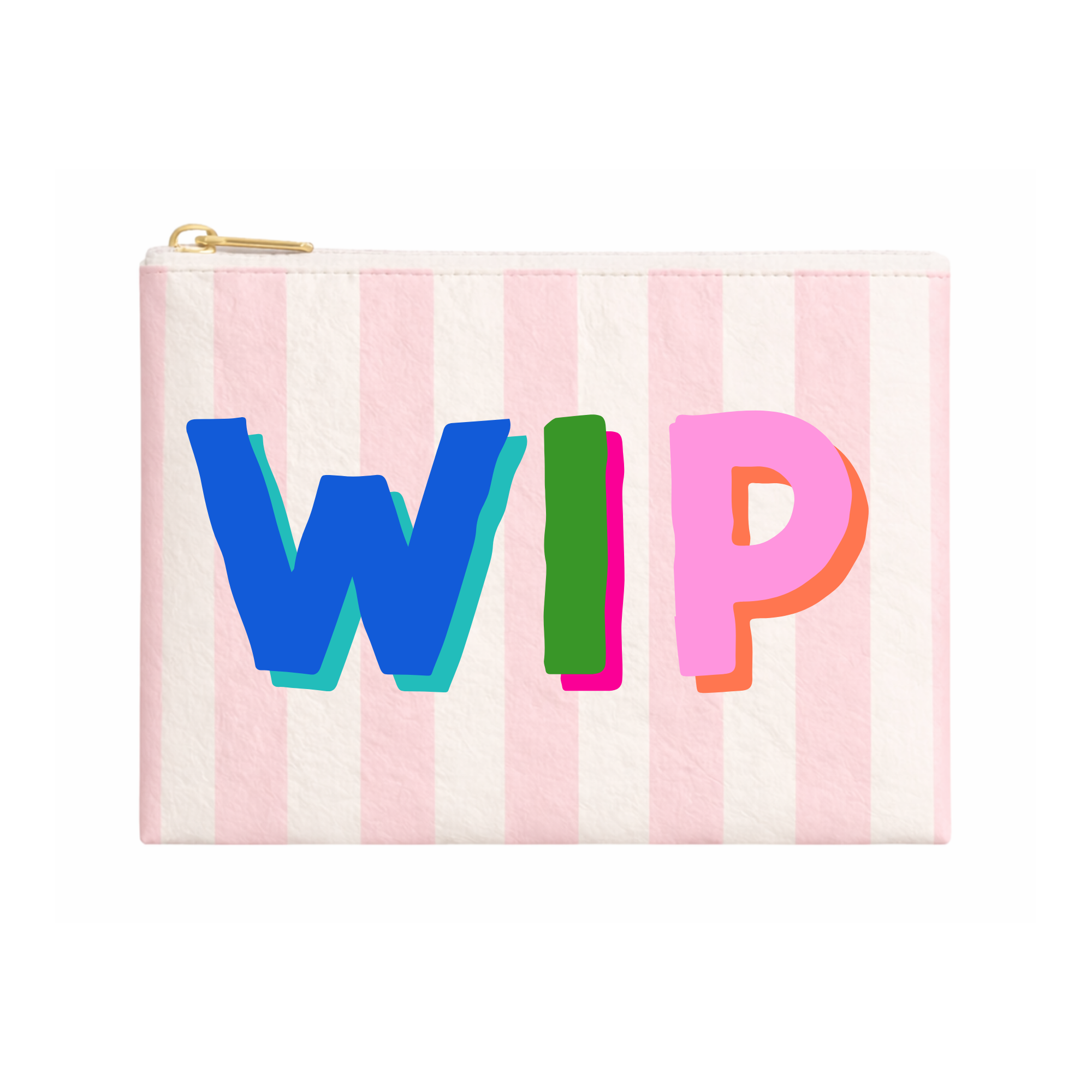 Needlepoint Bag WIP Pink Stripe stitch project bag tyvek