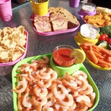 Reusable Party Plates w/ Cup Holder - Set of 4 - Charcoal