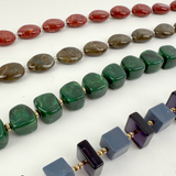 Clutch Strap | Cubes in Midnight Malachite