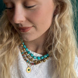 Joan Multi Color Beaded Stone Necklace || Choose Color