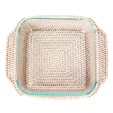 Rattan Square Baker Basket with Pyrex Dish