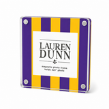 Purple and Gold Striped Gameday Square Acrylic Frame