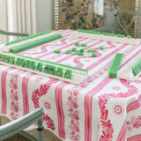 WHOLESALE Scalloped Square Table Topper | Boxwood Garden - Rose