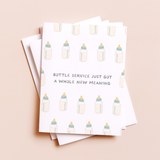 Bottle Service — Funny Drink Pun New Baby Card