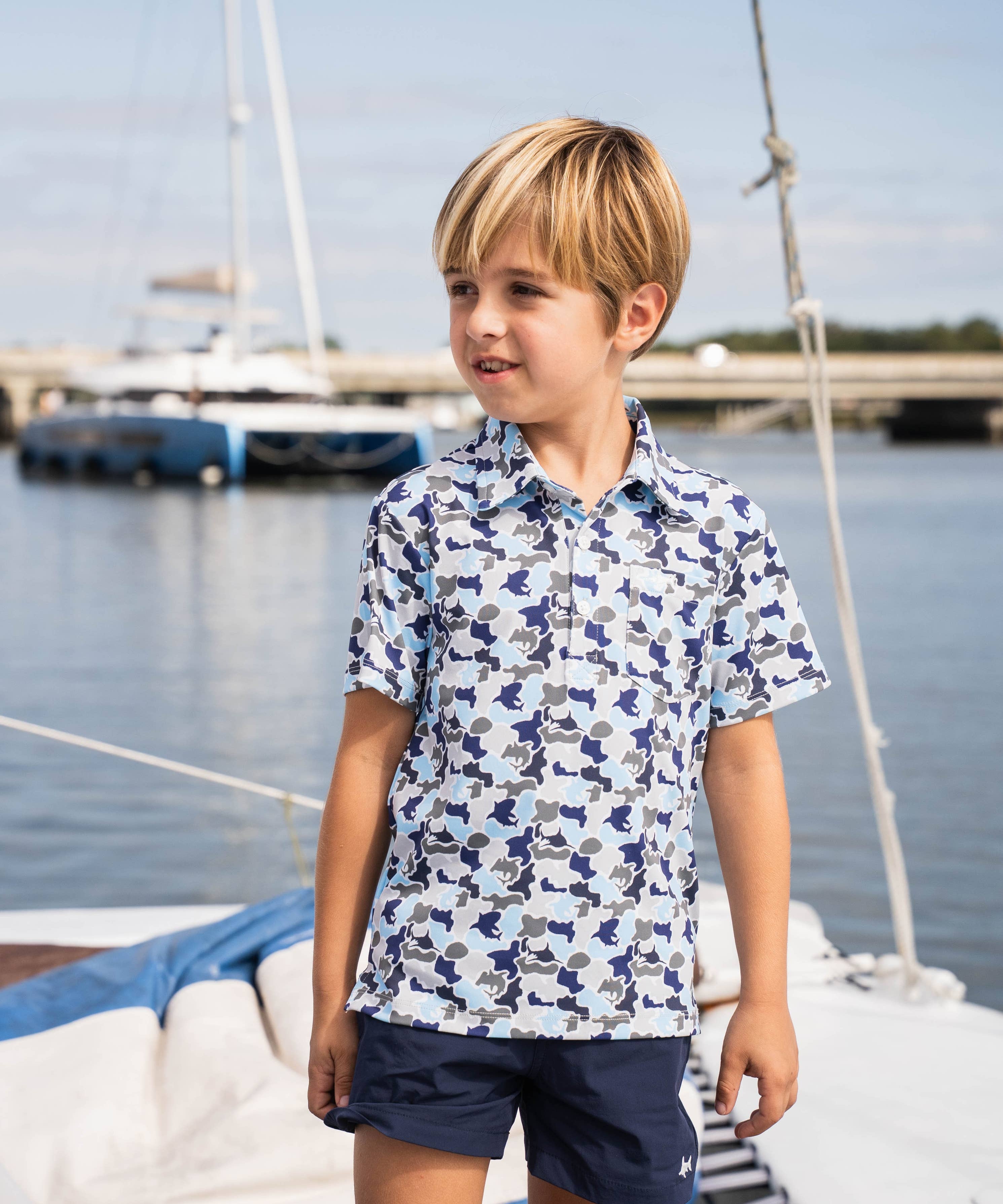 Inshore Performance Polo Camo Print