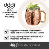 Moscow Mule Mug - Hammered Stainless Steel (530 ml, 18 oz)