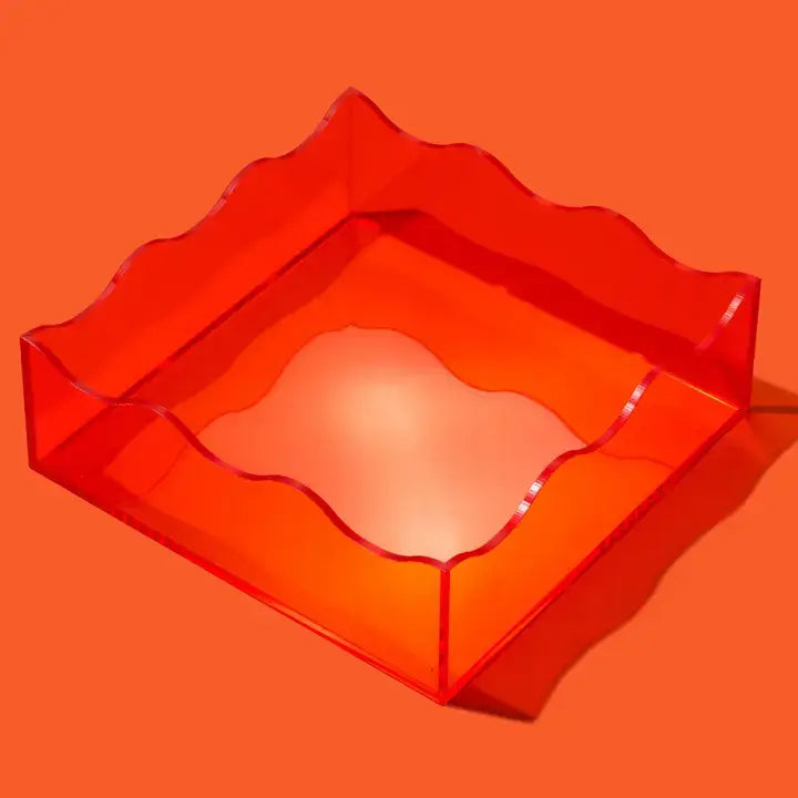 Wavy Acrylic Tray - Square - Assorted Colors