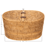 Oval Rattan Double Tissue Roll Box