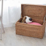 Rattan Rectangular Hinged Storage Chest