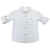 Flagler Boys Fishing Shirt Olive & White Plaid