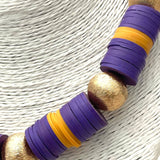 GAME DAY - School Spirit Necklace (purple/gold) BNK1051
