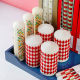 Green & Red Striped Advent Candle - 12 Pack Display | Christmas Decor |
