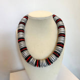 Silver, Red, & Black Chunky UGA Statement Necklace