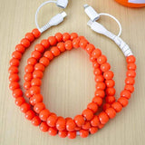 Orange Beaded Charging Cord
