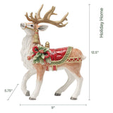 Fitz & Floyd Holiday Hme Deer Figurine 12.5In Gift Box
