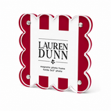 Crimson Red and White Stripe Gameday Scalloped Acrylic Frame