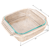 Rattan Square Baker Basket with Pyrex Dish