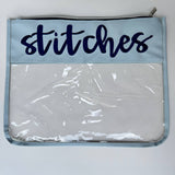 "Stitches" Embroidered Needlepoint Project Bag