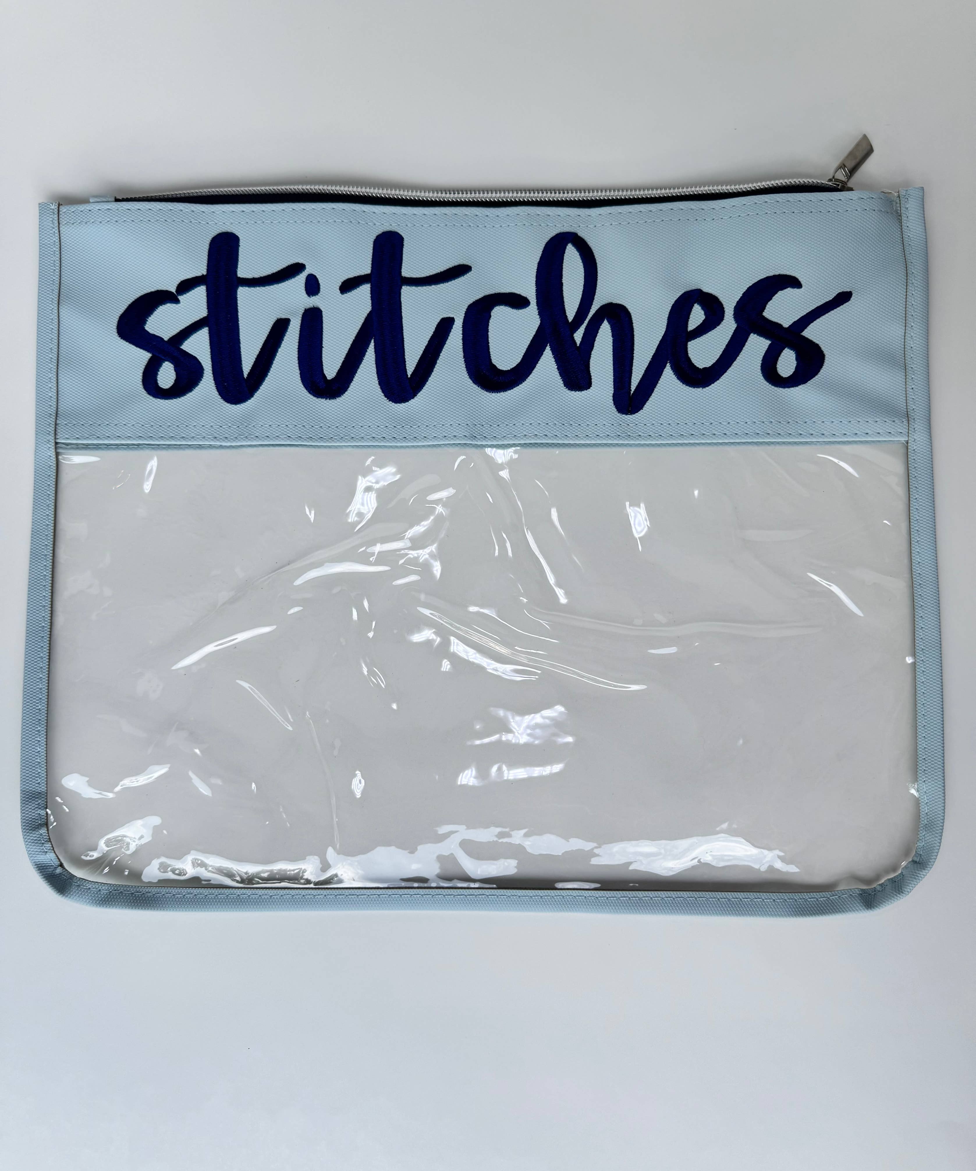 "Stitches" Embroidered Needlepoint Project Bag