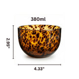 Tortoiseshell Leopard print Glass Bowls Set of 4